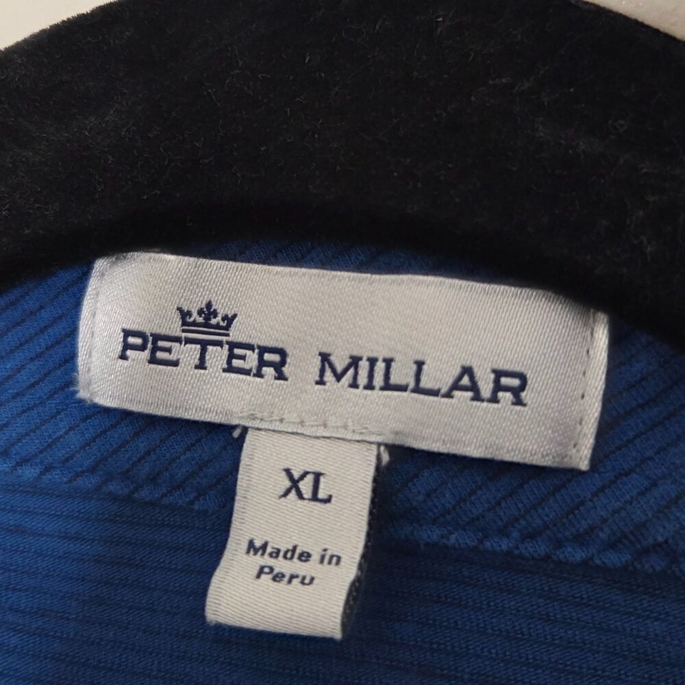 Peter Millar Solid Blue Micro Stripe Polo Short S… - image 3